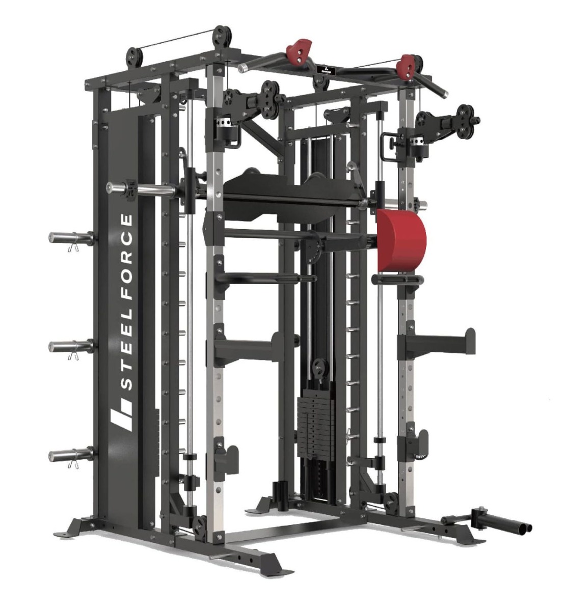 Binom Steel Force B20 Multigym Disc Load, Double Pulley, Multipower, Press und Zubehör