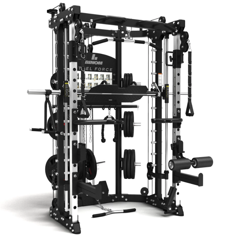 Binom Steel Force B11 Multigym, Double Pulley, Power Rack, Multipower, Beinpresse und Zubehör